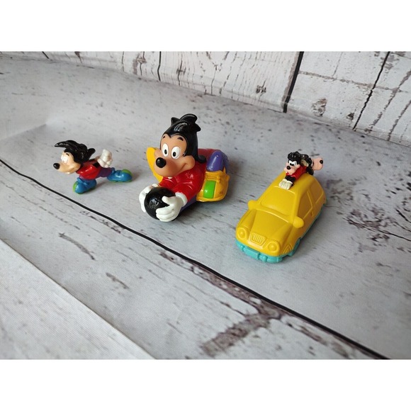 Goof Troop Goofy Movie Bowler Car Action Figure Toys 1992 Burger King Lot Of 3 - Picture 2 of 9